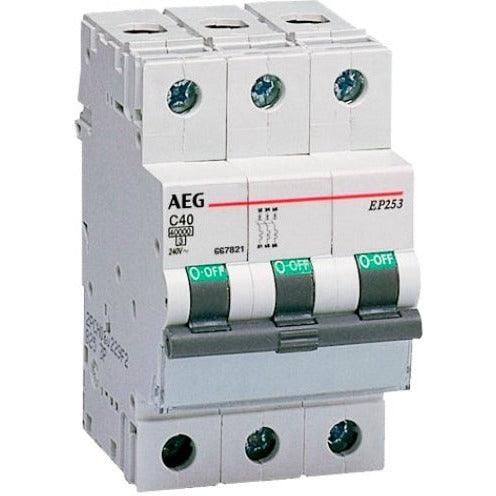 AEG Leitungsschutzschalter 3-polig "EP 63" B, 10 A 4TQA667222R0000 - sinoselektroshop.com