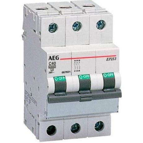 AEG Leitungsschutzschalter 3-polig "EP 63" B, 10 A 4TQA667222R0000 - sinoselektroshop.com