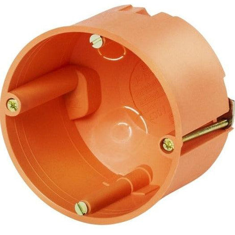 F-TRONIC 7350094 Hohlwand-Dose, 47mm, Ø 68mm, orange mit Metallkrallen, 25 Stück - sinoselektroshop.com
