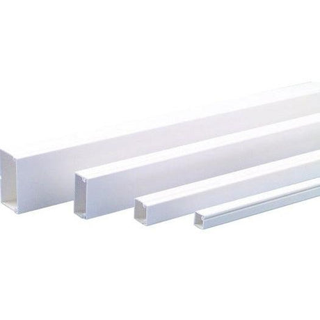 Minikanal 40x60 mm, Unterteil mit Bodenlochung, PVC weiß RAL 9010, Stange 2 m