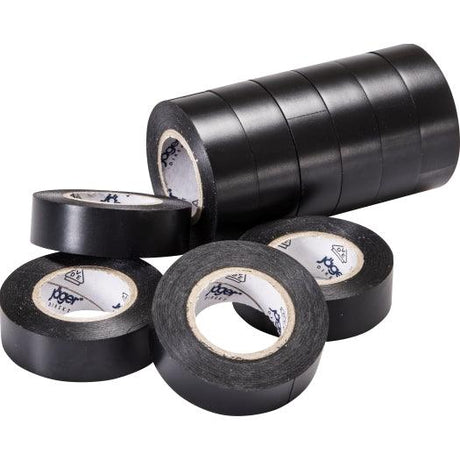 VDE-PVC-Isolierband, schwarz, Stärke = 0,15mm, Breite = 15mm, 10m Länge, 10 Stück - sinoselektroshop.com