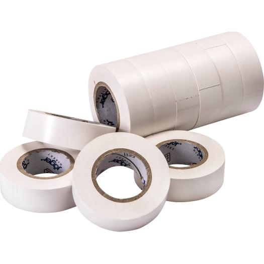 VDE-PVC-Isolierband, weiß, Stärke = 0,15mm, Breite = 15mm, 10m Länge, 10 Stück - sinoselektroshop.com