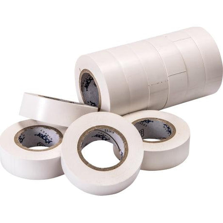 VDE-PVC-Isolierband, weiß, Stärke = 0,15mm, Breite = 15mm, 10m Länge, 10 Stück - sinoselektroshop.com
