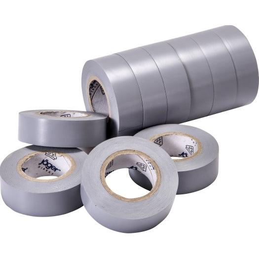 VDE-PVC-Isolierband, grau, Stärke= 0,15mm, Breite = 15mm, 10m Länge, 10 Stück - sinoselektroshop.com