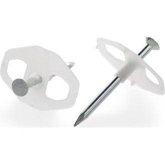 Nagelscheibe 38 x 25 mm mit Stahlnagel 3,5 x 60 mm, 100 Stück - sinoselektroshop.com