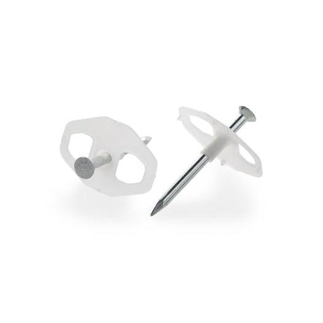 Nagelscheibe 38 x 25 mm mit Stahlnagel 3,5 x 70 mm, 100 Stück - sinoselektroshop.com