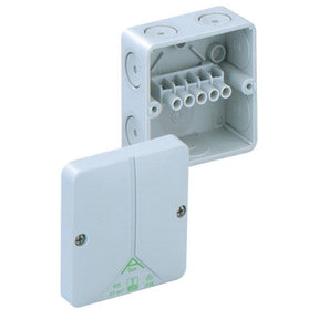Verbindungsdose "A-BOX" 2,5 mm², grau, IP65, 80x80x52 mm, mit Klemmstein, 3 Stück - sinoselektroshop.com