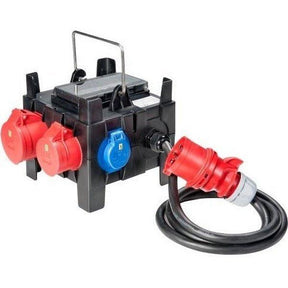 PCE 9030020 KAPPEL Verteiler, mit Tragegriff, 2x 16A Dosen, 5x Schukdosen (ungesichert), Zuleitung 2 Meter H07RN-F 5G2,5 - sinoselektroshop.com