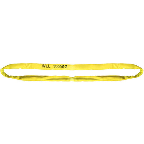 Rundschlinge 3000 KG, Nutzlänge 2 M, Farbe: gelb, Doppelmantel aus PES - sinoselektroshop.com