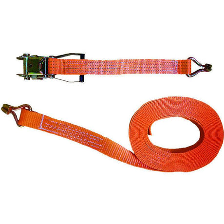 Zurrgurt 2000/4000 kg, Länge 10 m, zweiteilig mit Ratsche u. Spitzhaken, scheuer- u. abriebfest - sinoselektroshop.com