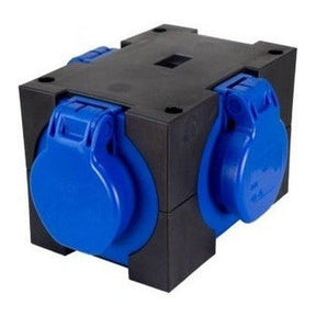 PCE 9430005 CEE-Kompakt-Verteiler, IP44, CEE-Stecker, 16A, 3-pol., 3x Schukodosen (ungesichert) - sinoselektroshop.com