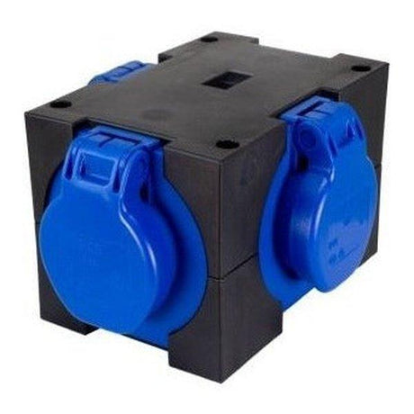 PCE 9430005 CEE-Kompakt-Verteiler, IP44, CEE-Stecker, 16A, 3-pol., 3x Schukodosen (ungesichert) - sinoselektroshop.com