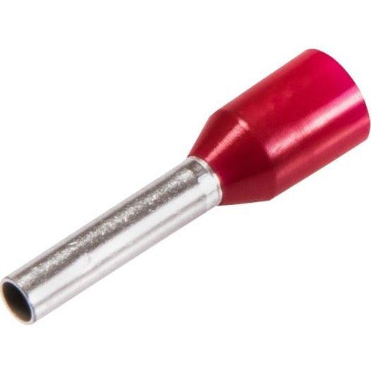 Aderendhülsen isoliert, 1,0x14/8 rot, DIN 46 228, 500 Stück - sinoselektroshop.com