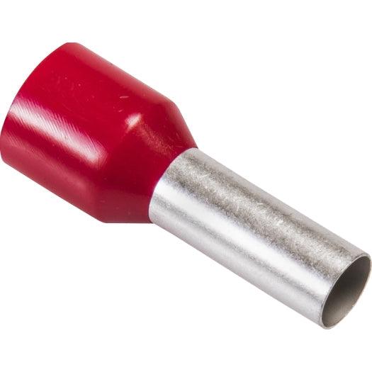 Aderendhülsen isoliert, 10,0x22/12 rot, DIN 46 228, 100 Stück - sinoselektroshop.com