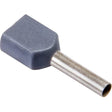 Twin-Aderendhülsen 2x0,75 qmm, grau DIN 46 228, 100 Stück - sinoselektroshop.com