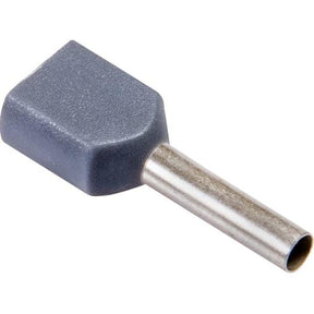 Twin-Aderendhülsen 2x0,75 qmm, grau DIN 46 228, 100 Stück - sinoselektroshop.com