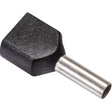 Twin-Aderendhülsen 2x1,50 qmm, schwarz DIN 46 228, 100 Stück - sinoselektroshop.com