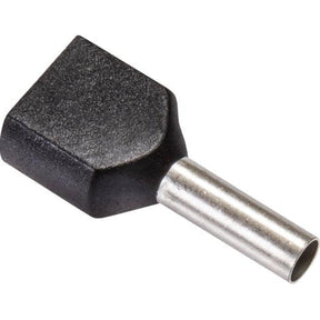 Twin-Aderendhülsen 2x1,50 qmm, schwarz DIN 46 228, 100 Stück - sinoselektroshop.com