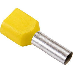 Twin-Aderendhülsen 2x6,00 qmm, gelb DIN 46 228, 100 Stück - sinoselektroshop.com