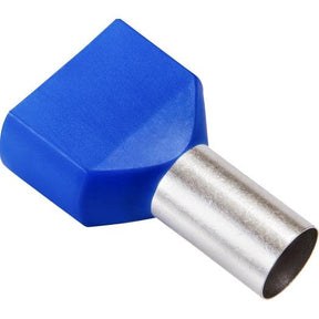 Twin-Aderendhülsen 2x16,00 qmm, blau DIN 46 228, 100 Stück - sinoselektroshop.com
