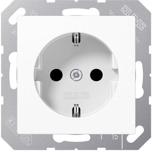 JUNG A1520NWW SCHUKO-Steckdose, ohne Krallen, Serie A/AS alpinweiß - sinoselektroshop.com