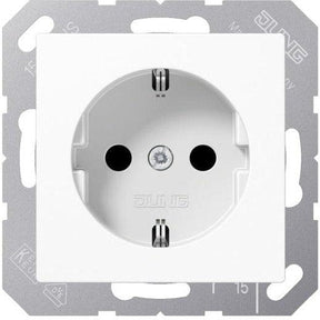 JUNG A1520NWW SCHUKO-Steckdose, ohne Krallen, Serie A/AS alpinweiß - sinoselektroshop.com