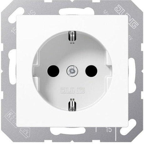 JUNG A1520NWW SCHUKO-Steckdose, ohne Krallen, Serie A/AS alpinweiß - sinoselektroshop.com